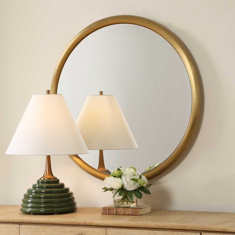Uttermost 8335 Atkinson Modern Brass Round Mirror