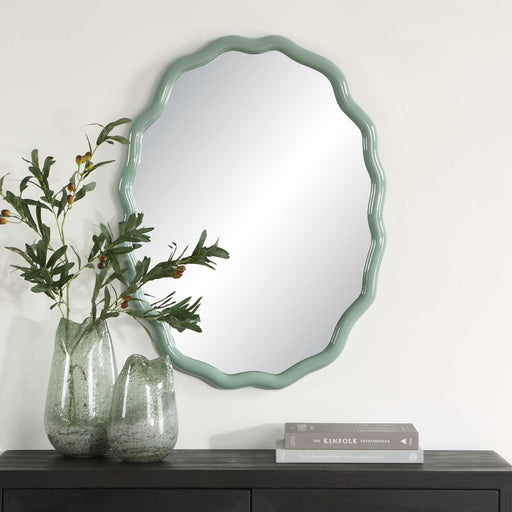 Uttermost 8328 Isly Robin's Egg Blue Oval Mirror