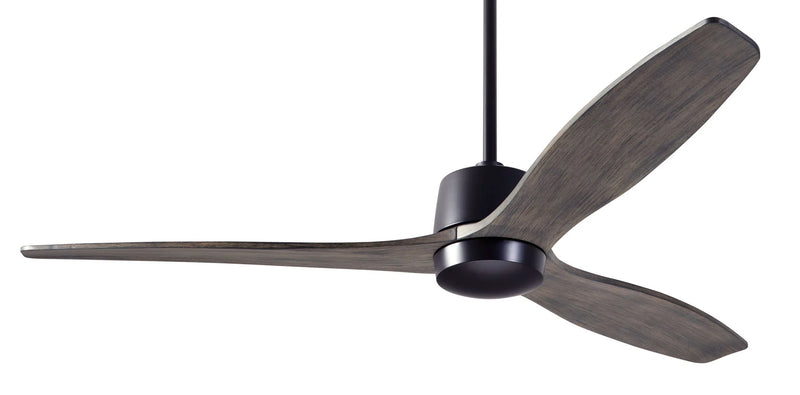 Modern Fan Company Arbor DC 54-inch dark bronze ceiling fan with graywash wood blades and remote control