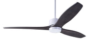 Modern Fan Company Arbor DC 54-inch gloss white ceiling fan with ebony wood blades and remote control