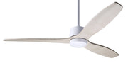 Modern Fan Company Arbor DC 54-inch gloss white ceiling fan with whitewash wood blades and remote control