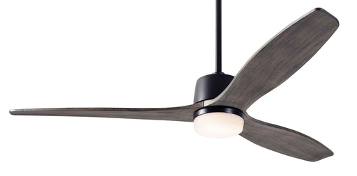Modern Fan Company Arbor DC 54-inch dark bronze LED ceiling fan with graywash wood blades and remote control
