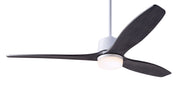 Modern Fan Company Arbor DC 54-inch gloss white LED ceiling fan with ebony wood blades and remote control