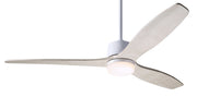 Modern Fan Company Arbor DC 54-inch gloss white LED ceiling fan with whitewash wood blades and remote control