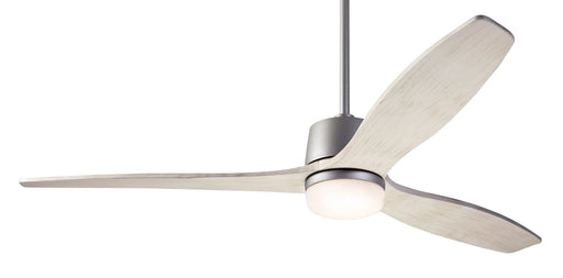 Modern Fan Company Arbor DC 54-inch graphite LED ceiling fan with whitewash wood blades and remote control