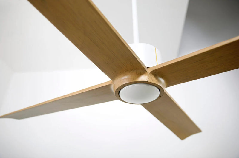 Modern Fan Company Nouveau DC 56″ Matte White Ceiling Fan with Maple Blades and Remote - ALCOVE LIGHTING
