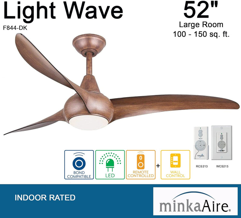Minka Aire Light Wave 52 Inch LED Modern Ceiling Fan In Distressed Koa minka-aire-light-wave-52-inch-led-modern-ceiling-fan-in-distressed-koa