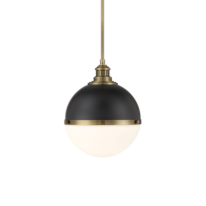 Minka Lavery Vorey 1 Light Pendant-Coal And Oxidized Aged Brass
