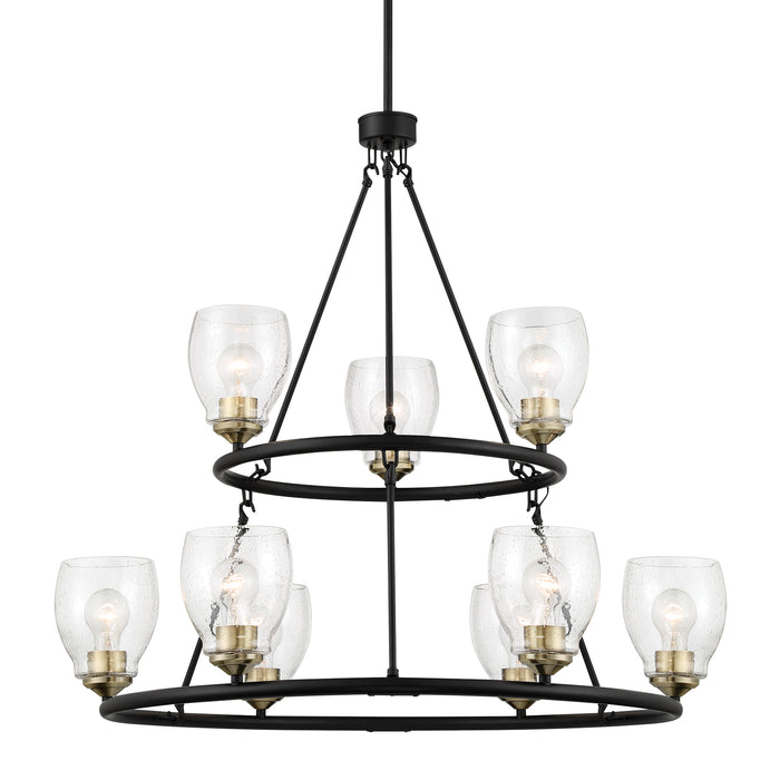 Minka Lavery Winsley 9 Light Chandelier-Coal And Stained Brass