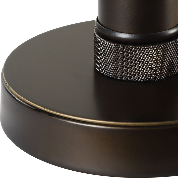 Arvessa Mid Century Modern Oil Rubbed Bronze Metal Table Lamp with Dome Shade (27" H Lamp with 8" H x 15" W Shade)