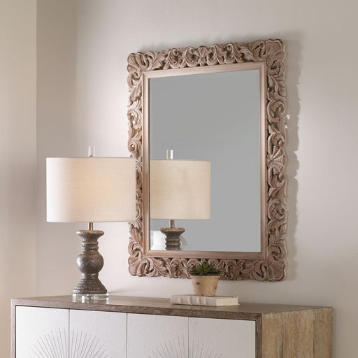 Auren Mirror | Classic Ornate Rectangle Engineered Wood Frame Mirror Mounted Vertical or Horizontal (31 in. W x 37 in. H x 1 in. D)