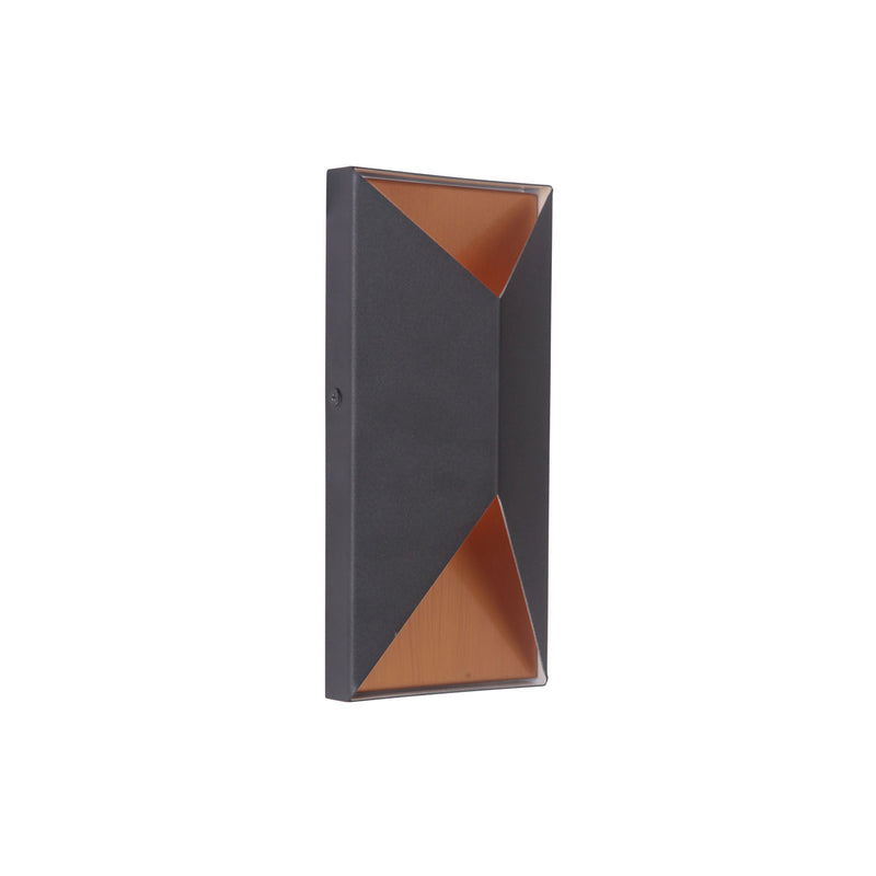 Craftmade Z3402-TBSB-LED Peak 2 Light Small LED Outdoor Pocket Sconce -Textured Black/Satin Brass