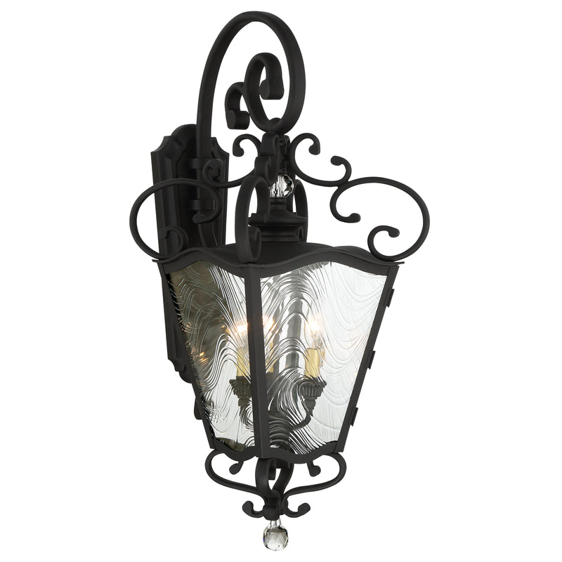 Minka Lavery Great Outdoors Brixton Ivy 3 Light Outdoor Wall Mount Lantern-Coal W/Honey Gold