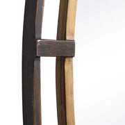 Veluna Rustic Bronze and Antique Gold Mirror | Modern Oval Iron Frame Bathroom Vanity Mirror (24 in. W x 35 in. H x 2 in. D)