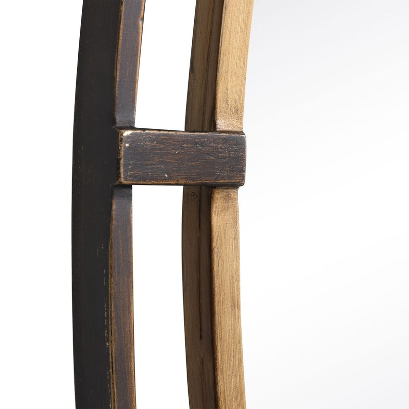 Veluna Rustic Bronze and Antique Gold Mirror | Modern Oval Iron Frame Bathroom Vanity Mirror (24 in. W x 35 in. H x 2 in. D)