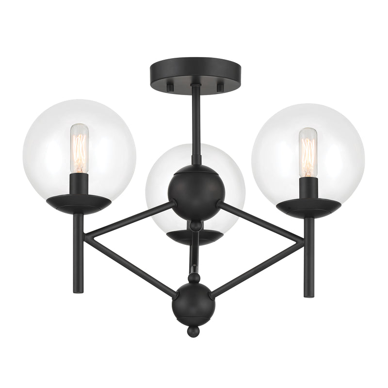 Minka Lavery Auresa 3 Light Semi Flush Mount-Coal