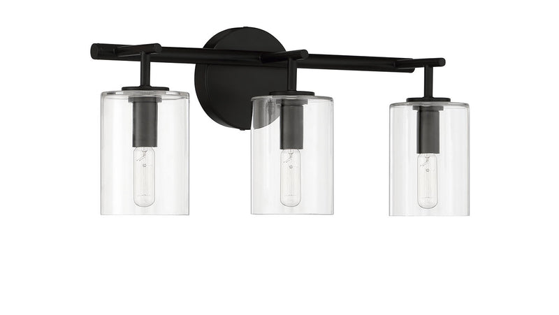 Craftmade 55603-FB Hailie 3 Light Bathroom Vanity Light -Flat Black
