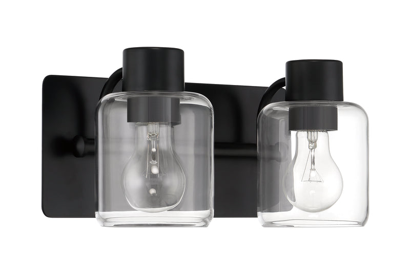 Craftmade 17712FB2 Rori 2 Light Bathroom Vanity Light -Flat Black
