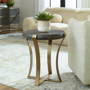 Uttermost Unite Brass Leg Wood Side Table - ALCOVE LIGHTING