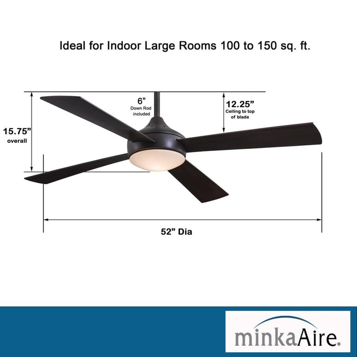 Minka Aire F521L-ORB Aluma 52" Oil Rubbed Bronze LED Ceiling Fan + Wall Control