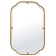 Lunelle Antique Gold Mirror | Modern Rectangle Iron Frame Bathroom Vanity Mirror Mounted Vertical or Horizontal (22 in. W x 35 in. H x 1 in. D)