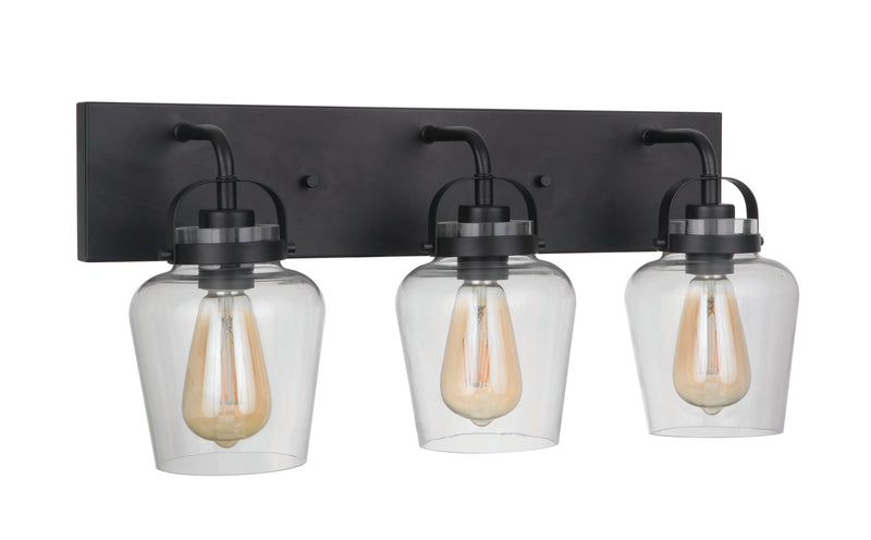 Craftmade 53503-FB Trystan 3 Light Bathroom Vanity Light -Flat Black