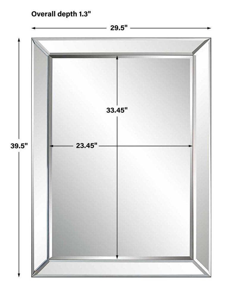 Vistella Mirror | Modern Rectangle Frameless Bathroom Vanity Mirror Mounted Vertical or Horizontal (30 in. W x 40 in. H x 1 in. D)