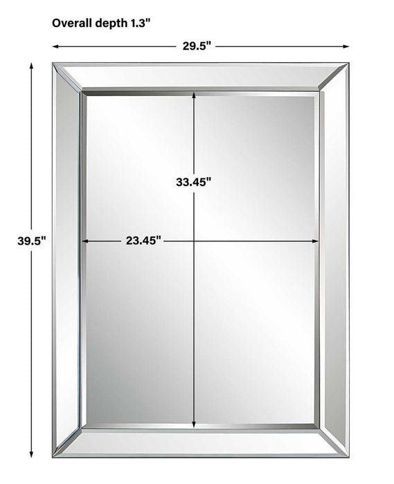 Vistella Mirror | Modern Rectangle Frameless Bathroom Vanity Mirror Mounted Vertical or Horizontal (30 in. W x 40 in. H x 1 in. D)