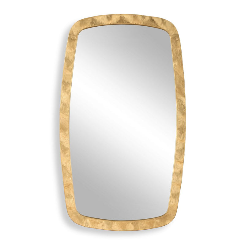 Pavira Gold Leaf Mirror | Modern Rectangle Iron Frame Bathroom Vanity Mirror Mounted Vertical or Horizontal (22 in. W x 38 in. H x 1 in. D)