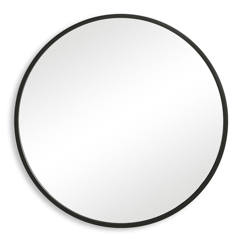 Bravik Matte Black Mirror | Modern Round Engineered Polymer Frame Bathroom Vanity Mirror (43 in. W x 43 in. H x 1 in. D)