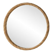 Tidewell Coastal Mirror | Modern Round Seagrass Frame Mirror (32 in. W x 32 in. H x 2 in. D)