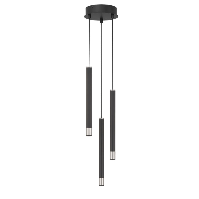 George Kovacs P5400-691-L Wand 3 LED Light Pan Pendant Light -Coal With Brushed Nickel