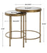 Mavren Nesting Tables Set of 2 | Antique Brushed Gold and Mirrored Top (Medium: 15 in. W x 21 in. H; Large: 18 in. W x 24 in. H)