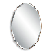 Domari Antique Bronze and Gold Mirror | Modern Oval Engineered Wood Frame Bathroom Vanity Mirror Mounted Vertical or Horizontal (28 in. W x 42 in. H x 1 in. D)