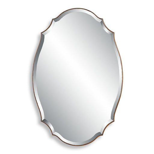 Domari Antique Bronze and Gold Mirror | Modern Oval Engineered Wood Frame Bathroom Vanity Mirror Mounted Vertical or Horizontal (28 in. W x 42 in. H x 1 in. D)