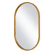 Capsol Brushed Gold Mirror | Modern Oval Iron Frame Bathroom Vanity Mirror Mounted Vertical or Horizontal (22 in. W x 35 in. H x 1 in. D)