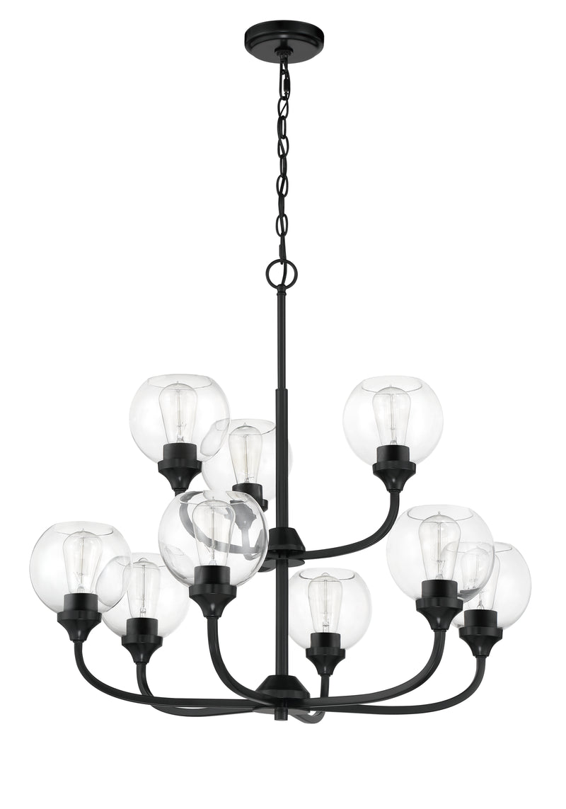 Craftmade 56229-FB Glenda 9 Light Chandelier -Flat Black
