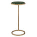 Parlen Accent Table | Aged Gold Iron and Dark Green Marble Top (10 in. W x 24 in. H)