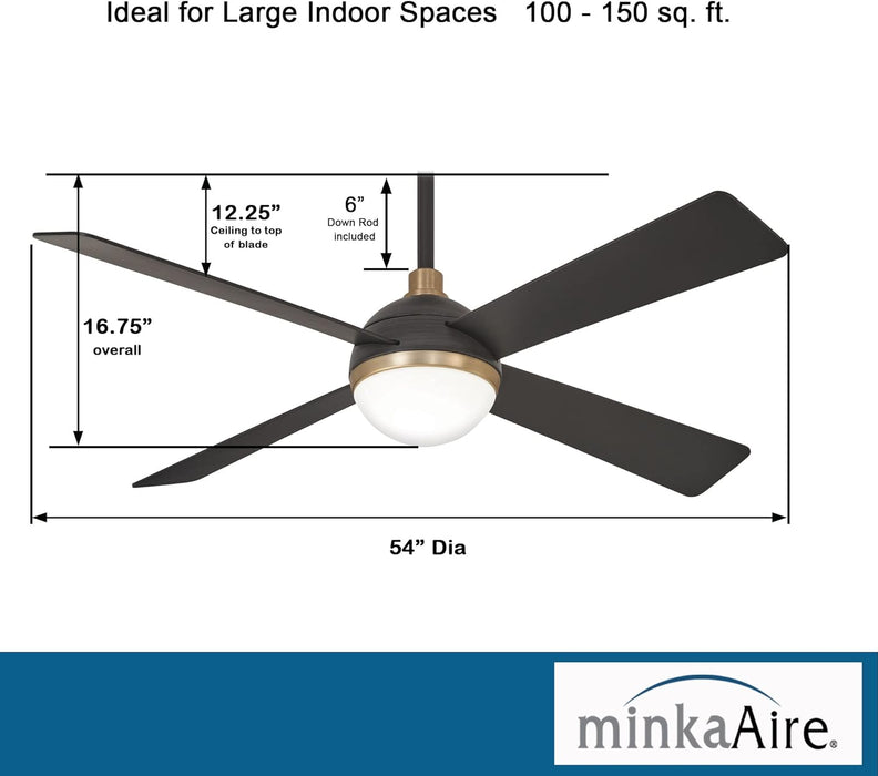 Minka Aire Orb 54 in. LED Indoor Brushed Carbon Ceiling Fan and Remote Control