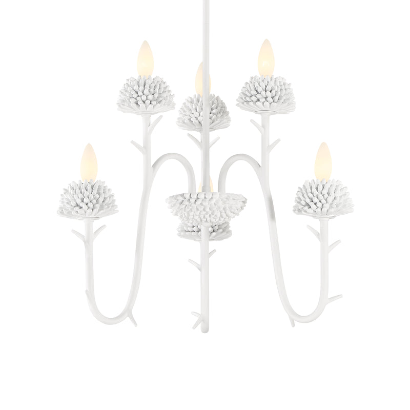 Minka Lavery North Fork 6 Light Pendant-Sand White