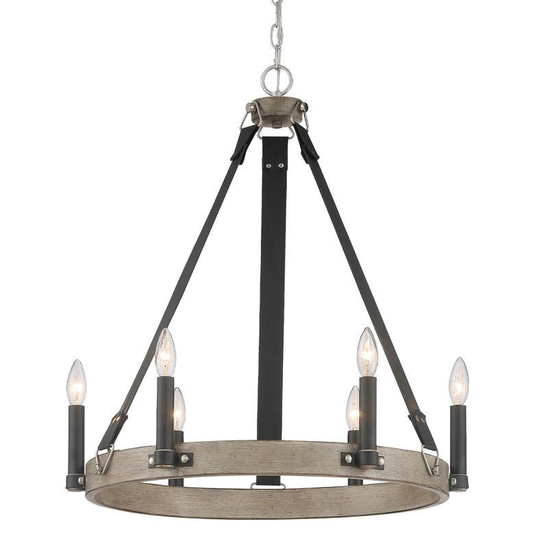 Minka Lavery Rawson Ridge 6 Light Chandelier-Aged Silverwood & Coal
