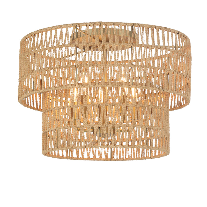 Minka Lavery Bungalow Heaven 20" 5 Light Flush Mount-Soft Brass