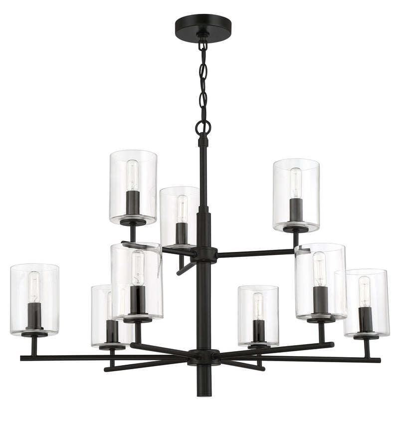 Craftmade 55629-FB Hailie 9 Light Chandelier -Flat Black