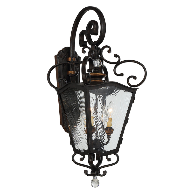 Minka Lavery Great Outdoors Brixton Ivy 3 Light Outdoor Wall Mount Lantern-Terraza Village Aged Patina