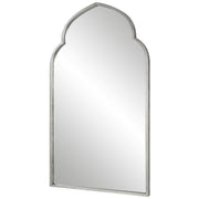 Marzala Antique Silver Mirror | Modern Arch Iron Frame Bathroom Vanity Mirror (22 in. W x 38 in. H x 1 in. D)