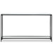 Tivlo Console Table | Satin Black with Mirrored Top and Tempered Glass Bottom (56 in. W x 30 in. H x 8 in. D)