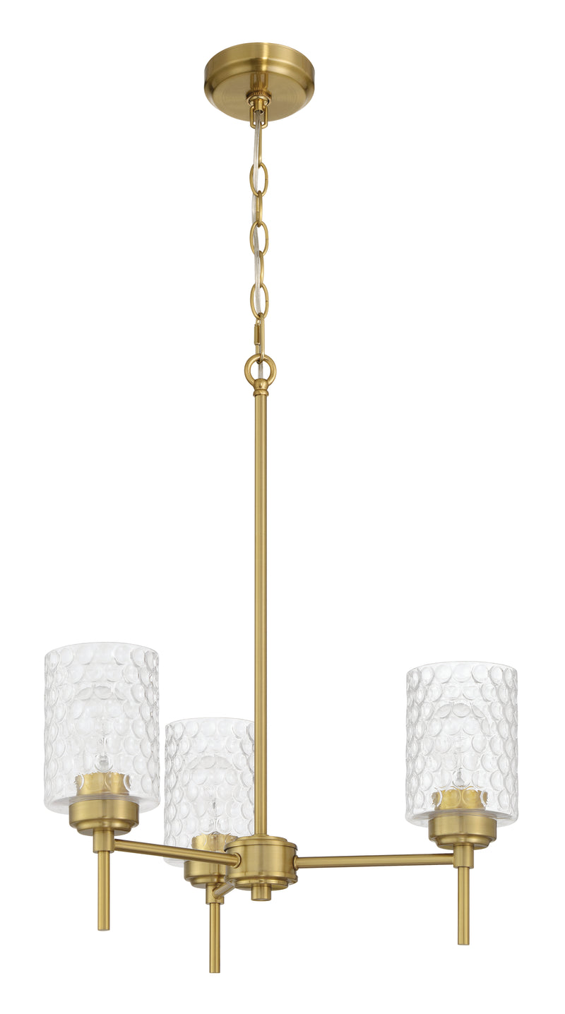 Craftmade 60523-SB Claire 3 Light Chandelier -Satin Brass