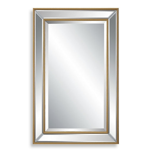 Solitha Gold Mirror | Modern Rectangle Engineered Polymer Frame Bathroom Vanity Mirror Mounted Vertical or Horizontal (20 in. W x 32 in. H x 2 in. D)