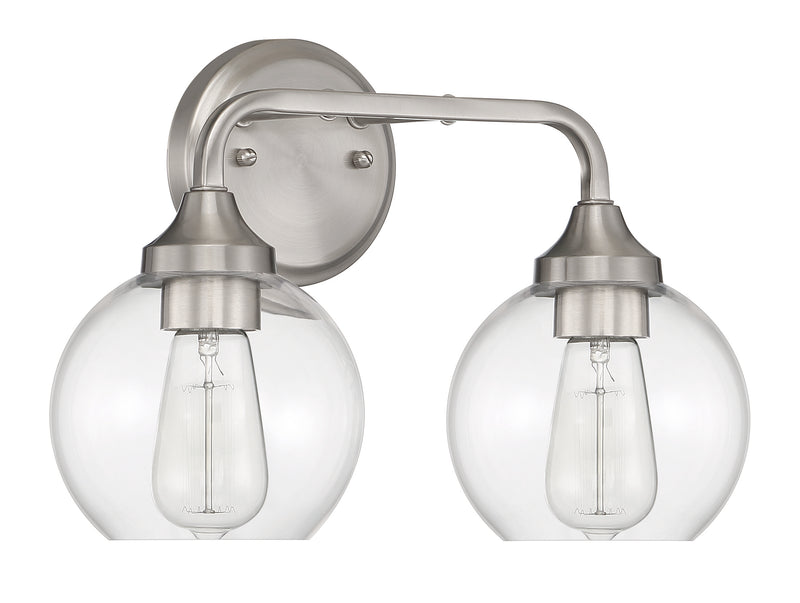 Craftmade 56202-BNK Glenda 2 Light Bathroom Vanity Light -Brushed Polished Nickel