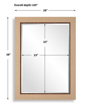 Nimori Coastal Mirror | Modern Rectangle Basket Weave Polymer Frame Bathroom Vanity Mirror Mounted Vertical or Horizontal (28 in. W x 38 in. H x 2 in. D)